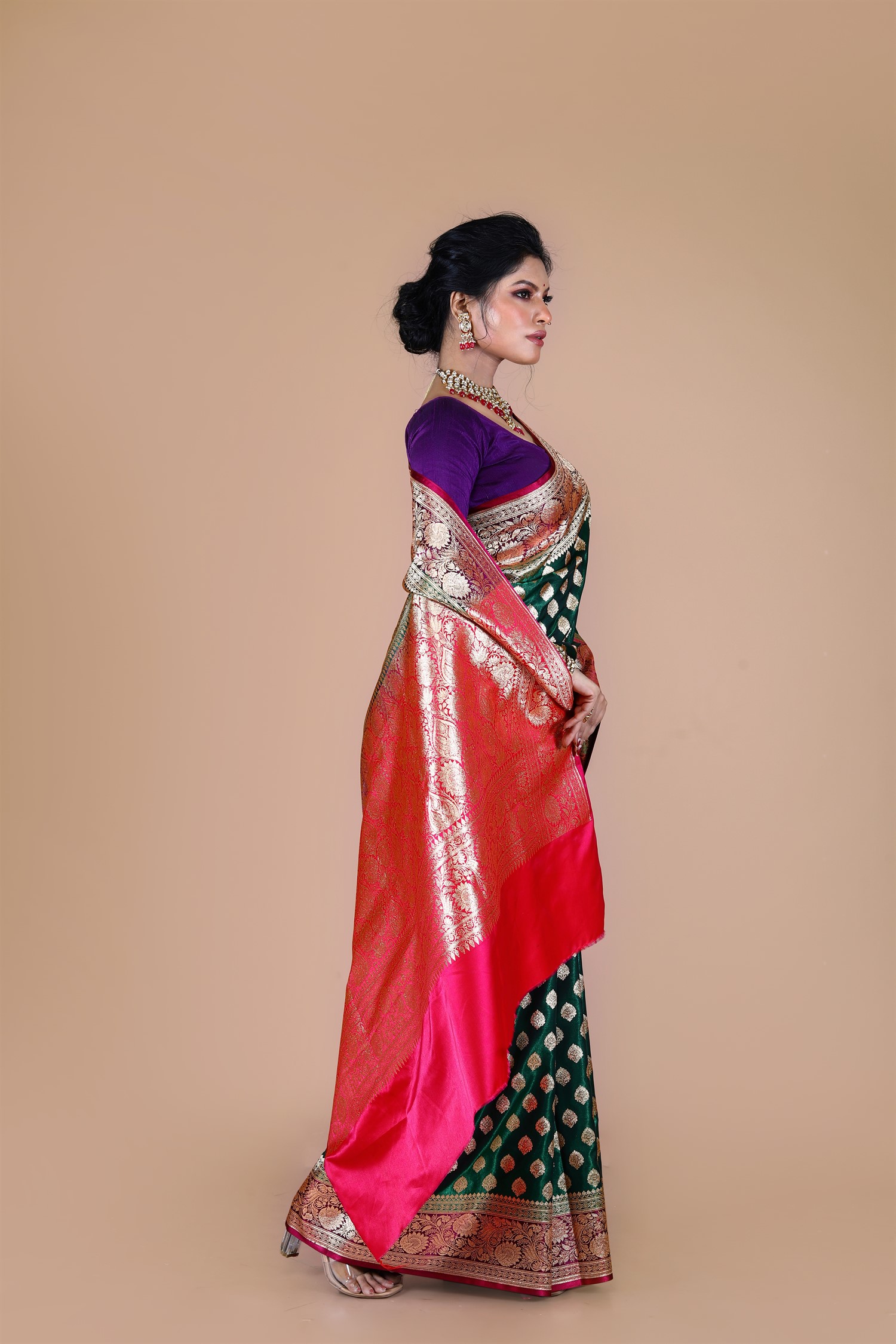 Green Banarasi Blended Silk Saree with Zari work